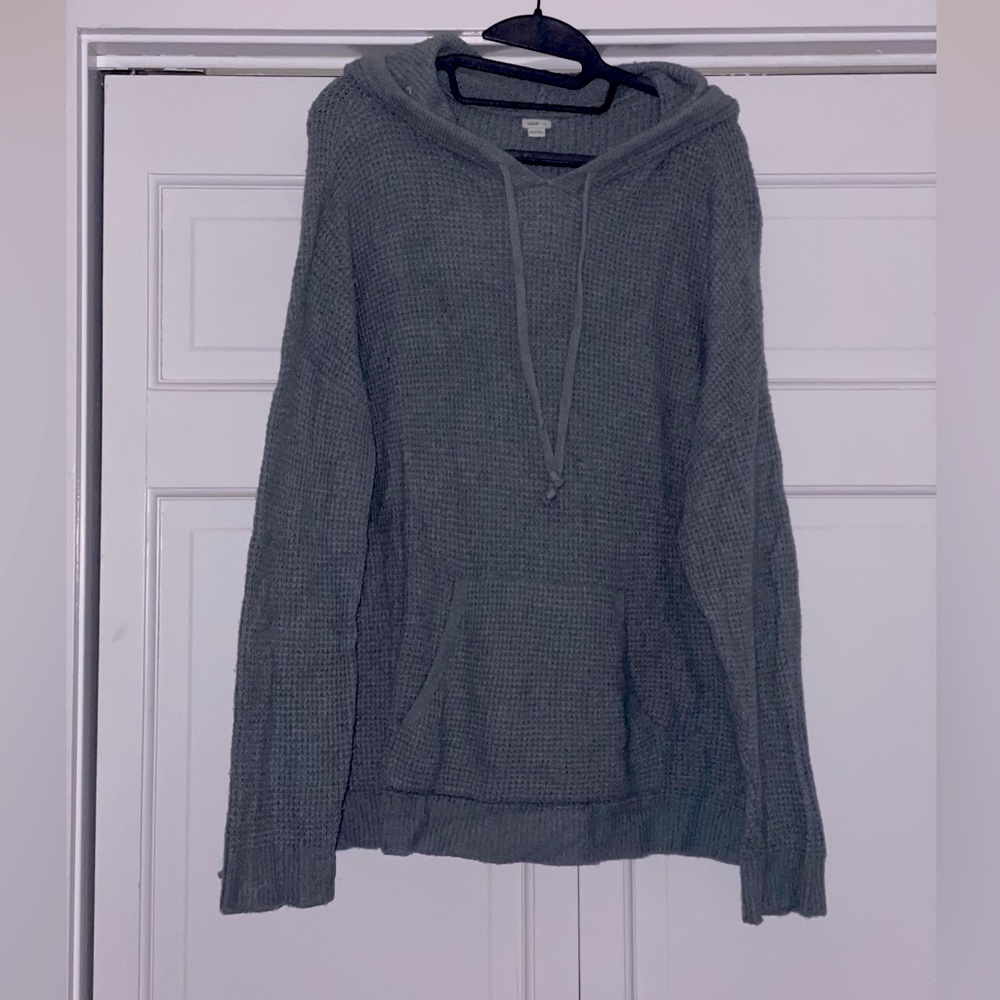 Aerie Green Waffle Knit Hoodie